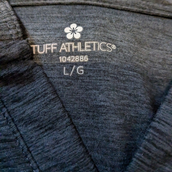 Ladies TUFF Atletics hooded top. EUC. Lightweight  Dark Grey.  Size L - Picture 6 of 8